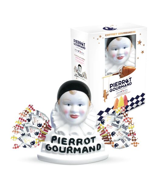 Pierrot Gourmand Büste und 40 verschiedene Lutscher - die Box