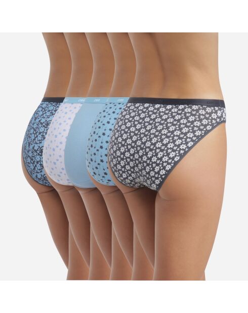 5 Culottes Les Pockets Coton bleues