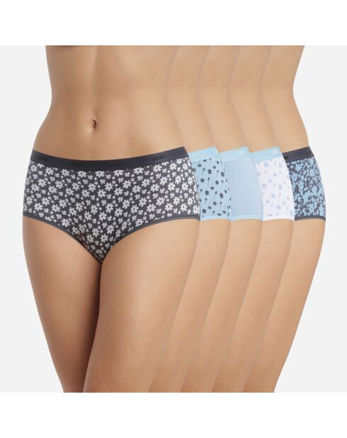 5 Boxers Les Pockets Coton bleus