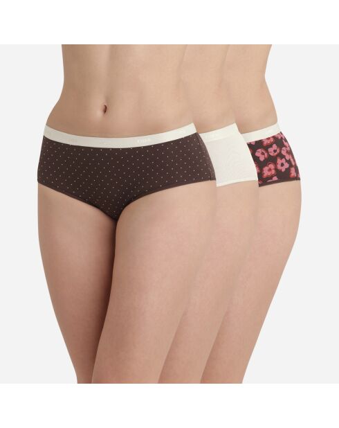 3 Boxers Les Pockets Coton multicolores