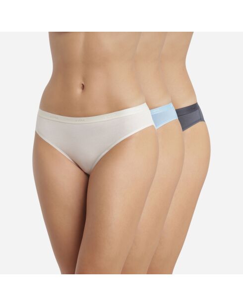 3 Culottes Les Pockets Ecodim Coton beige/beu/gris