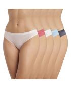 5 Culottes Les Pockets Ecodim Coton bleu/beige/rose