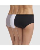 3 Shorties Coton Ecodim noir/blanc/gris