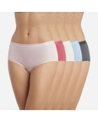 5 Boxers Les Pockets Ecodim Coton bleu/beige/rose