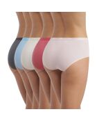 5 Boxers Les Pockets Ecodim Coton bleu/beige/rose