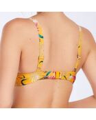Haut de maillot de bain Saskia imprimé jaune curry/multicolore
