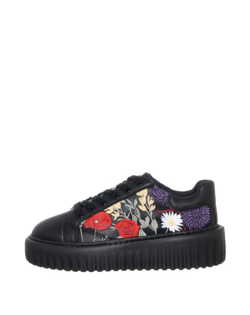 Baskets B115 Fleuri noires