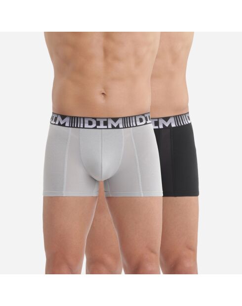 2 Boxers 3D Flex Air noir/gris