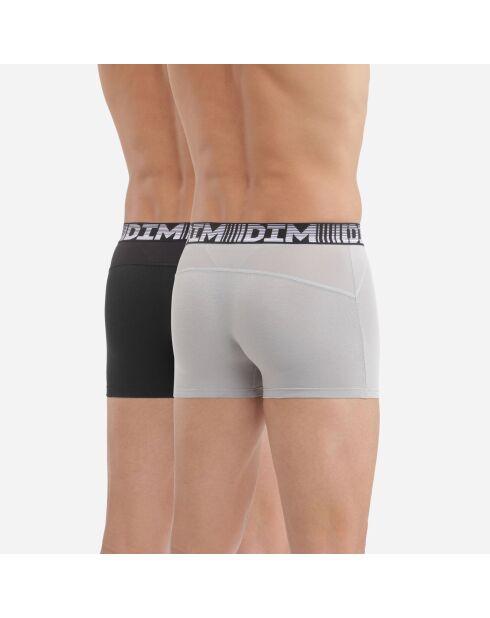 2 Boxers 3D Flex Air noir/gris