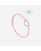 Rosafarbenes versilbertes leeres Herzarmband für Kinder