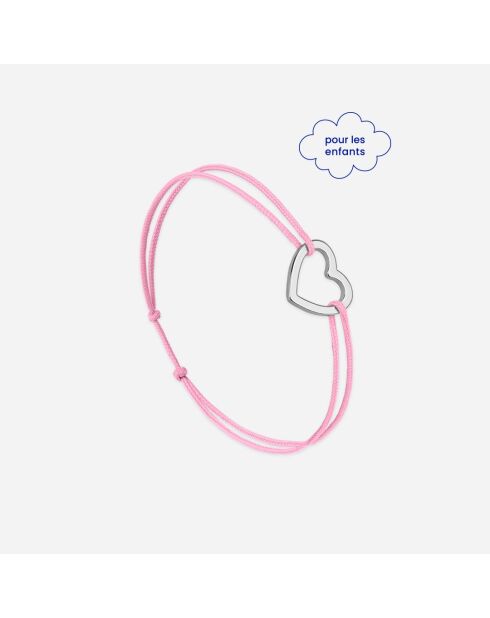 Rosafarbenes versilbertes leeres Herzarmband für Kinder