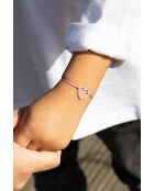 Rosafarbenes versilbertes leeres Herzarmband für Kinder