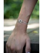 Alpha verzilverde klaverarmband