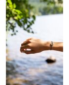 Vergulde Pyrgos-armband met glitter marineblauw