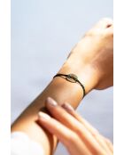 Vergulde Pyrgos-armband met glitter marineblauw