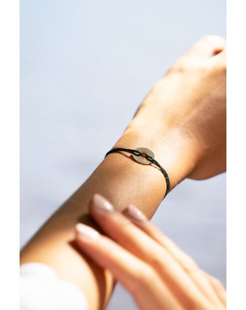 Vergulde Pyrgos-armband met glitter marineblauw