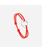 Fluo-oranje armband met verzilverde gesp