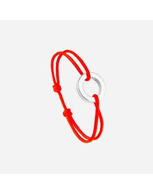 Fluo-oranje armband met verzilverde gesp