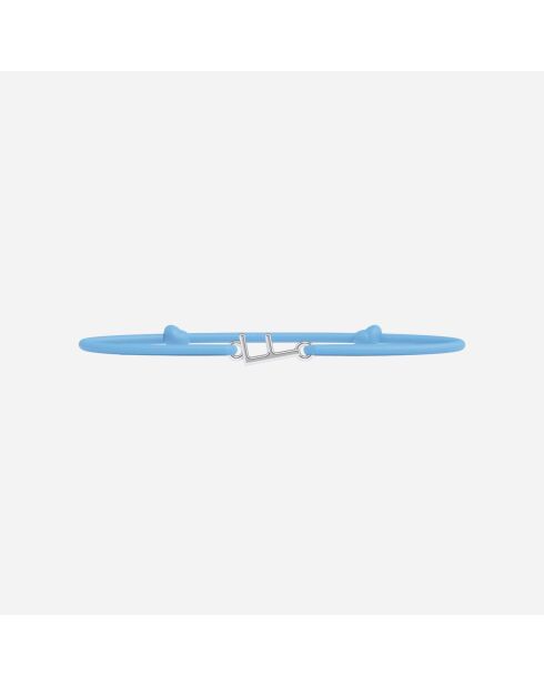 Hemelsblauwe verzilverde letter F-armband voor kinderen