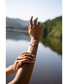 Middernachtblauwe verzilverde wolkarmband