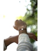 Middernachtblauwe verzilverde wolkarmband