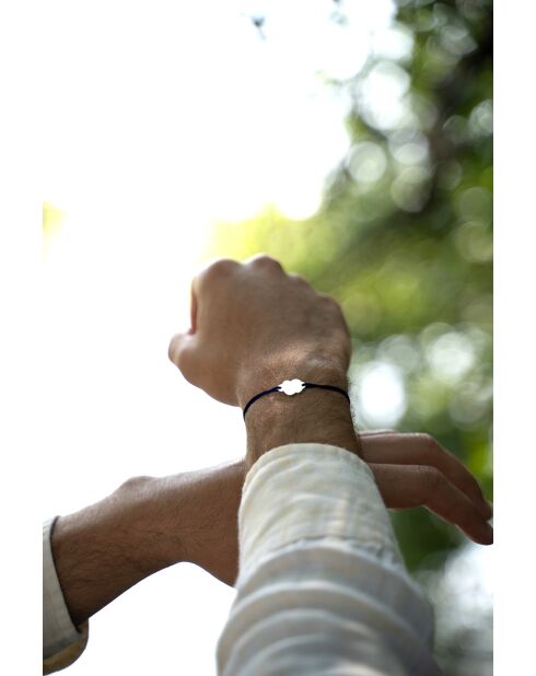 Middernachtblauwe verzilverde wolkarmband