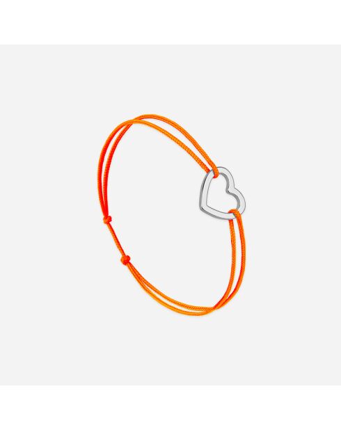Orangefarbenes versilbertes leeres Herzarmband