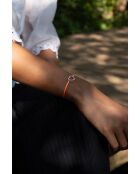 Orangefarbenes versilbertes leeres Herzarmband