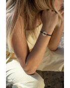 Windarmband Holz schwarz und weiß