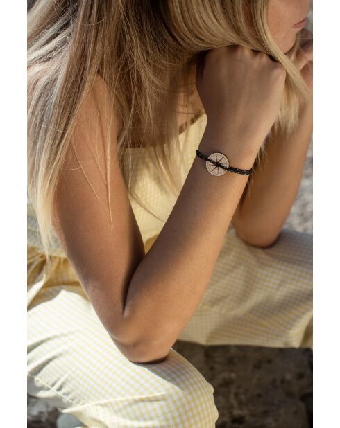 Windarmband hout zwart en wit