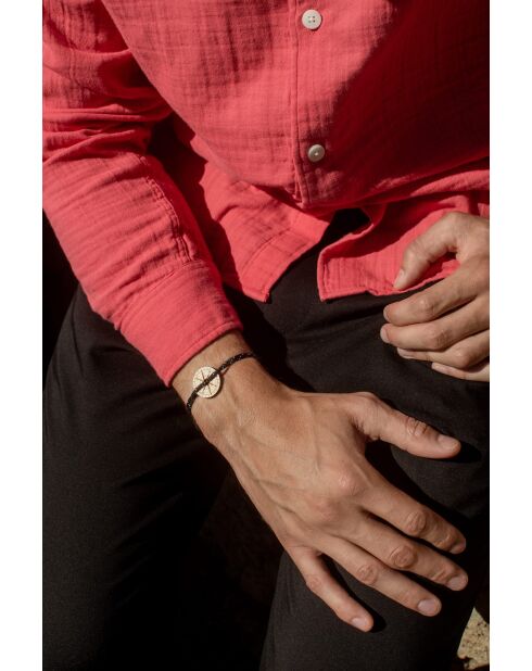 Windarmband hout zwart en wit