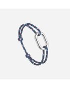 Verzilverde Bomb Link armband Marineblauw gespikkeld blauw wit rood