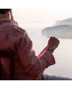 Verzilverde Bomb Link armband Marineblauw gespikkeld blauw wit rood