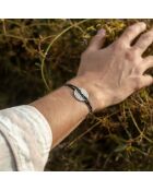 Rose Des Vents armband verzilverd wit/marineblauw