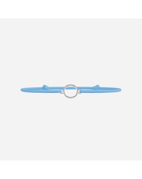 Bracelet lettre O Enfant Plaqué Argent Bleu ciel