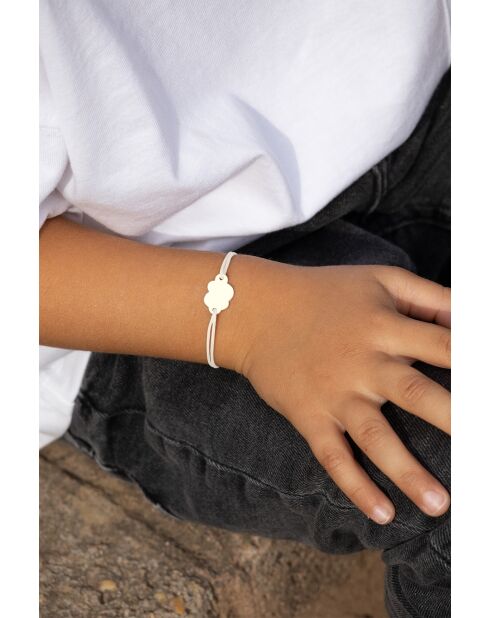 Bracciale nuvola per bambini placcato in oro bianco