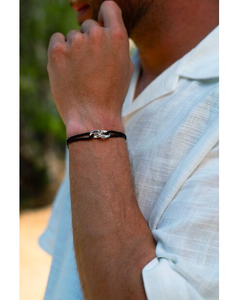 Ubud Union 22 mm schwarzes versilbertes Armband