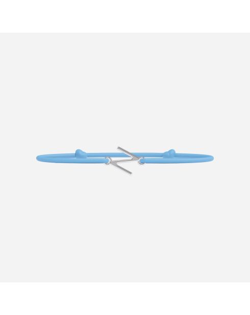 Hemelsblauwe verzilverde letter N-armband voor kinderen