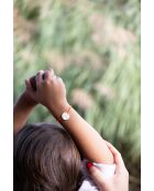 Orangefarbenes versilbertes Kinderporträt-Armband