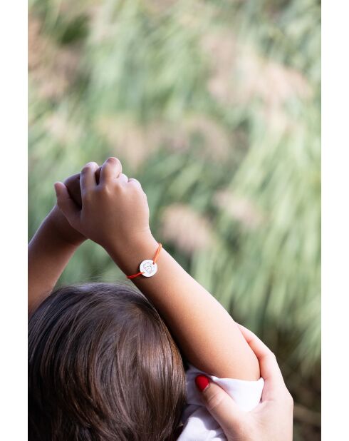 Orangefarbenes versilbertes Kinderporträt-Armband