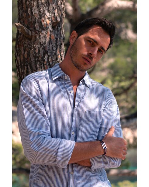 Middernachtblauwe verzilverde Ephira armband