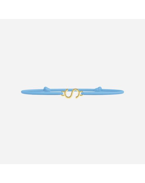 Bracelet lettre S - Doré Enfant Lettres Dorées Enfants Bleu ciel