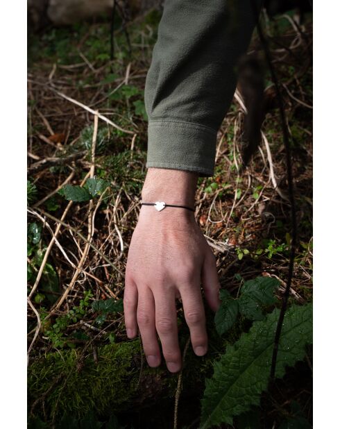 Schwarz versilbertes Herzarmband