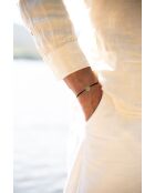 Schwarz versilbertes Herzarmband