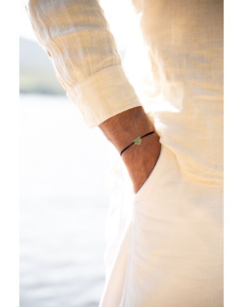 Schwarz versilbertes Herzarmband