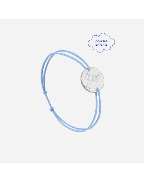 Bracelet Le Petit Prince enfant plaqué argent bleu ciel