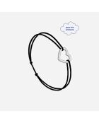 Schwarz versilbertes Armband für Kinder mit leerem Herz