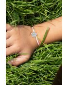 Rosafarbenes versilbertes Sternarmband für Kinder