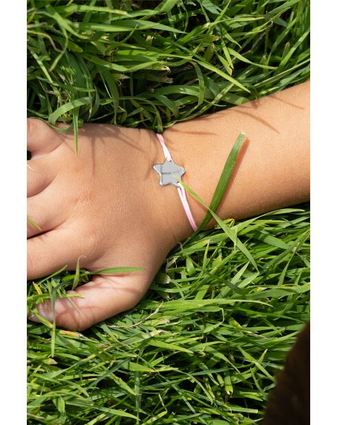 Rosafarbenes versilbertes Sternarmband für Kinder