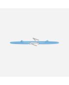 Versilbertes himmelblaues versilbertes Kinderarmband mit dem Buchstaben M